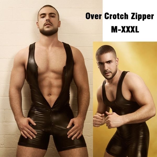 men' tank men lingerie bodysuit costumes clubwear black faux leather zipper open bust stretch tight erotic catsuit fetish gay 230509, White;black
men' tank men lingerie bodysuit costumes clubwear black faux leather zipper open bust stretch tight erotic catsuit fetish gay 230509, White;black