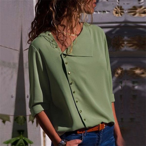 women's blouses shirts fashion 7 colors buttons irregular long sleeves blouse women autumn skew collar yellow female 230510, White
women's blouses shirts fashion 7 colors buttons irregular long sleeves blouse women autumn skew collar yellow female 230510, White
