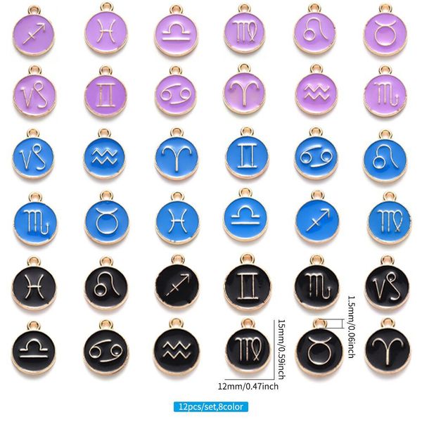 new 12 constellation dripping oil pendant bracelet necklace small pendant alloy diy jewelry making accessories, Blue;slivery
new 12 constellation dripping oil pendant bracelet necklace small pendant alloy diy jewelry making accessories, Blue;slivery