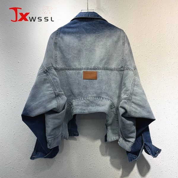 women's jackets up down two wear denim jacket women fashion gradient color loose bat long short coat streetwear female tidewome, Black;brown
women's jackets up down two wear denim jacket women fashion gradient color loose bat long short coat streetwear female tidewome, Black;brown