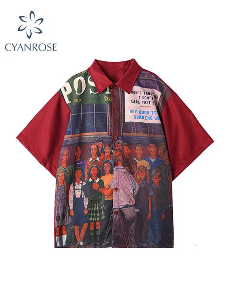 women's blouses shirts kemeja lengan pendek wanita kaus gambar gaya bf longgar musim panas hip hop blus kasual harajuku streetwear ukur, White
women's blouses shirts kemeja lengan pendek wanita kaus gambar gaya bf longgar musim panas hip hop blus kasual harajuku streetwear ukur, White
