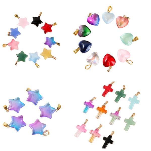12pcs glass crystal pendant for diy making jewelry love heart cross stars shape healing chakra reiki stone pendants charms bulk, Silver
12pcs glass crystal pendant for diy making jewelry love heart cross stars shape healing chakra reiki stone pendants charms bulk, Silver