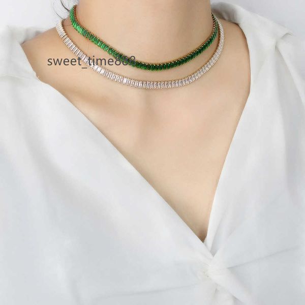 luxury waterproof jewelry 18k gold plated stainless steel iced out radiant diamond baguette tennis chain necklace, Silver
luxury waterproof jewelry 18k gold plated stainless steel iced out radiant diamond baguette tennis chain necklace, Silver