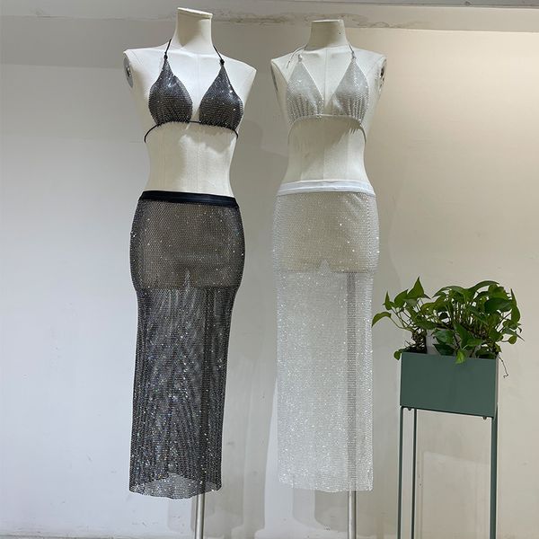two piece dress h80 s90 fashion bling diamnond mesh hollow out holiday bodycon halter adjustable bra skirt 230509, White
two piece dress h80 s90 fashion bling diamnond mesh hollow out holiday bodycon halter adjustable bra skirt 230509, White