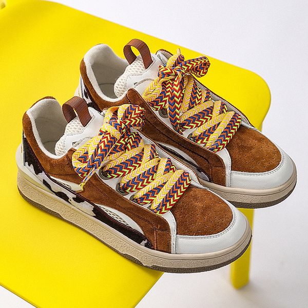 new designer men colorful sneakers lace up male sport shoes casual chunky trainers outdoor man genuine leather flats, Black
new designer men colorful sneakers lace up male sport shoes casual chunky trainers outdoor man genuine leather flats, Black