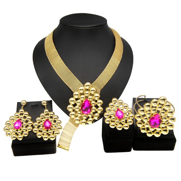 yulaili gemstone necklace jewelry set necklace bracelet earrings ring party queen dating fashion gold plated stainless steel jewelry sets, Black
yulaili gemstone necklace jewelry set necklace bracelet earrings ring party queen dating fashion gold plated stainless steel jewelry sets, Black
