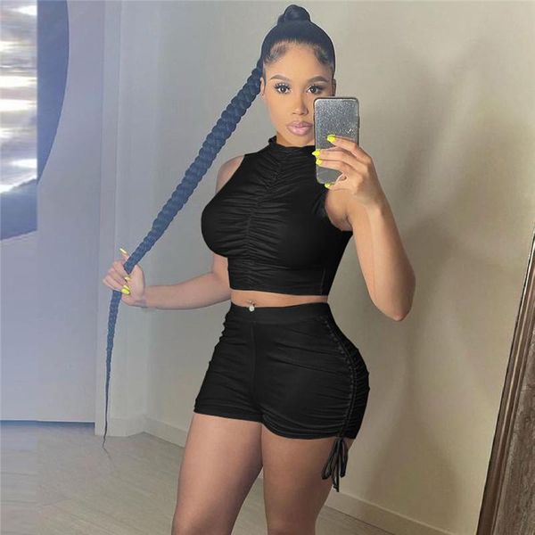 dress hirigin sleeveless o neck off shoulder tanks and pleated drawstring lace up short pants streetwear casual two pieces sets, White
dress hirigin sleeveless o neck off shoulder tanks and pleated drawstring lace up short pants streetwear casual two pieces sets, White