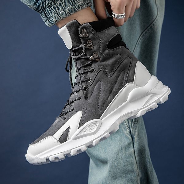 men high casual shoes personality thick soled daddy shoes male sports sneakers trainers street culture walking footwear man, Black
men high casual shoes personality thick soled daddy shoes male sports sneakers trainers street culture walking footwear man, Black