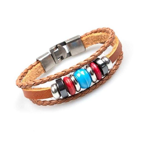 cattle leather bracelet simple woven blue ceramic beads jewelry wholesale, Golden;silver
cattle leather bracelet simple woven blue ceramic beads jewelry wholesale, Golden;silver