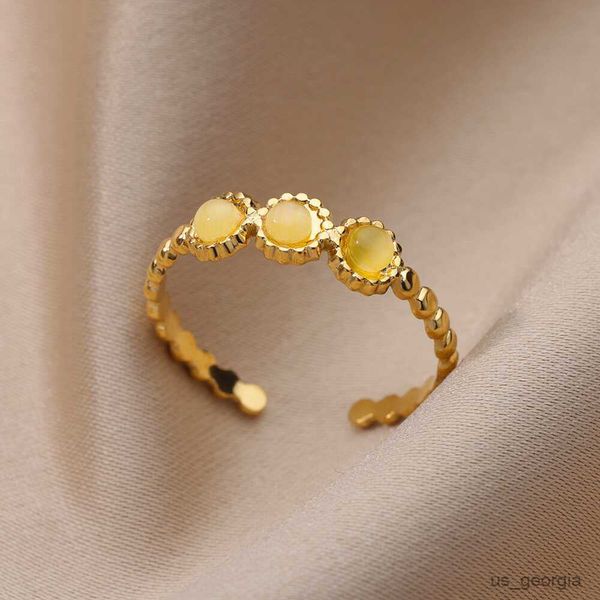 band rings geometric yellow stone ring for women stainless steel gold color adjustable stone ring wedding aesthetic jewelry femme, Silver
band rings geometric yellow stone ring for women stainless steel gold color adjustable stone ring wedding aesthetic jewelry femme, Silver