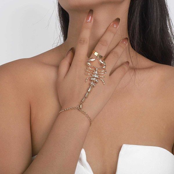 retro trendy one piece bracelet ring exaggerated scorpion micro inlaid personalized creative niche jewelry, Golden;silver
retro trendy one piece bracelet ring exaggerated scorpion micro inlaid personalized creative niche jewelry, Golden;silver