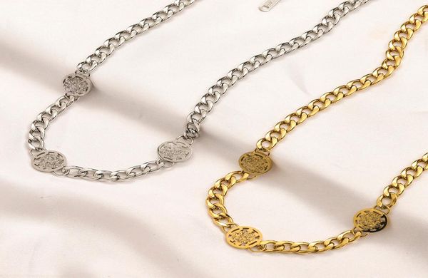 never fading 18k gold plated luxury brand designer pendants necklaces stainless steel round letter choker pendant necklace chain j9943271, Silver
never fading 18k gold plated luxury brand designer pendants necklaces stainless steel round letter choker pendant necklace chain j9943271, Silver