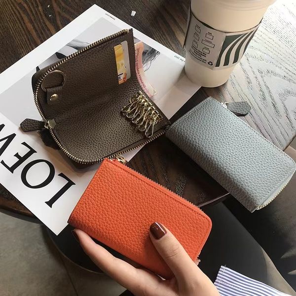 bag organizer high grade delicate small key wallet women's large capacity leather household change card two in one storage purse 230509, Blue;pink
bag organizer high grade delicate small key wallet women's large capacity leather household change card two in one storage purse 230509, Blue;pink