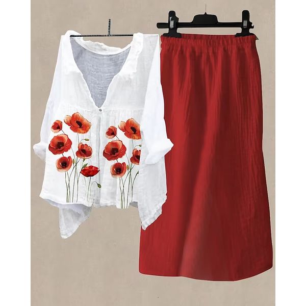 two piece dress spring threequarter sleeve print and trousers twopiece set casual women outfits summer vintage cotton linen suit 230509, White
two piece dress spring threequarter sleeve print and trousers twopiece set casual women outfits summer vintage cotton linen suit 230509, White