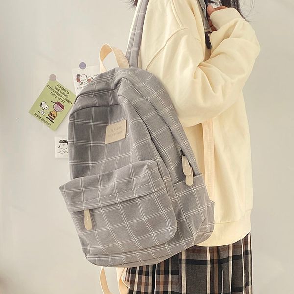 school bags for women backpack lattice high large capacity mochila bolsa 230509