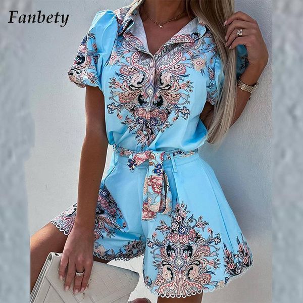 two piece dres elegant pattern print set summer casual short sleeve buttonup shorts suit fashion laceup button outfits 230510, White
two piece dres elegant pattern print set summer casual short sleeve buttonup shorts suit fashion laceup button outfits 230510, White