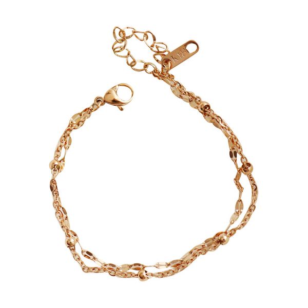 high end luxury fashion double layer chain bracelet titanium steel plated 18k rose gold couple essential holiday gift bracele, Black
high end luxury fashion double layer chain bracelet titanium steel plated 18k rose gold couple essential holiday gift bracele, Black