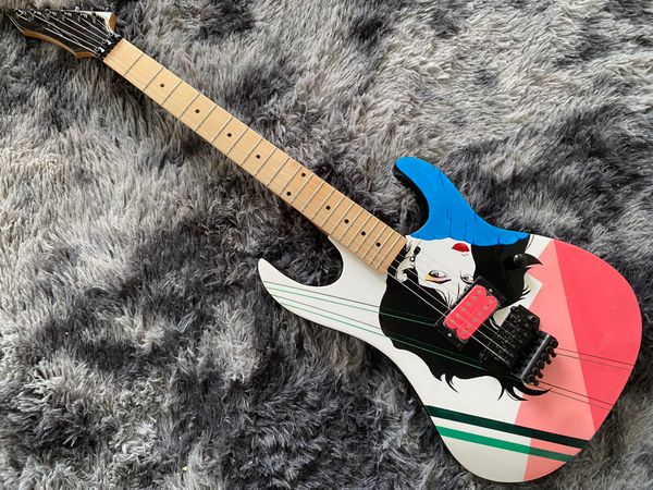 electric guitar pretty woman on body maple neck black hardware and sketching
electric guitar pretty woman on body maple neck black hardware and sketching