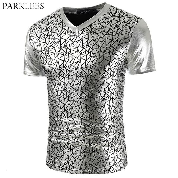 men's t shirts kaus oblong pakaian klub malam metalik perak berkilau prom panggung pola geometris 2023 pria kaos leher v slim fit 23050, White;black
men's t shirts kaus oblong pakaian klub malam metalik perak berkilau prom panggung pola geometris 2023 pria kaos leher v slim fit 23050, White;black