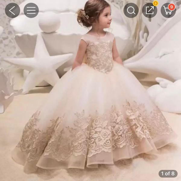 champagne long sleeve flower girls dresses lace applique sweep train princess little girls wedding occasion guest gowns, White;blue
champagne long sleeve flower girls dresses lace applique sweep train princess little girls wedding occasion guest gowns, White;blue