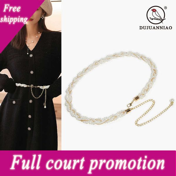 special price brand designer belt korean pearl chain decorative women's thin metal waist with sweater skirt fashion woven slim belts fo, Black;brown
special price brand designer belt korean pearl chain decorative women's thin metal waist with sweater skirt fashion woven slim belts fo, Black;brown