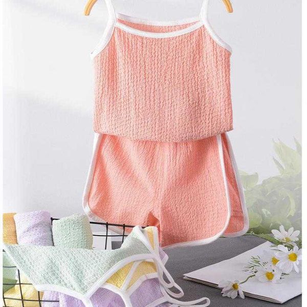 clothing sets girls vest summer thin halter 2 pieces suits babies sleepwear solid color loose sleeveless short pants home wear y23, White
clothing sets girls vest summer thin halter 2 pieces suits babies sleepwear solid color loose sleeveless short pants home wear y23, White