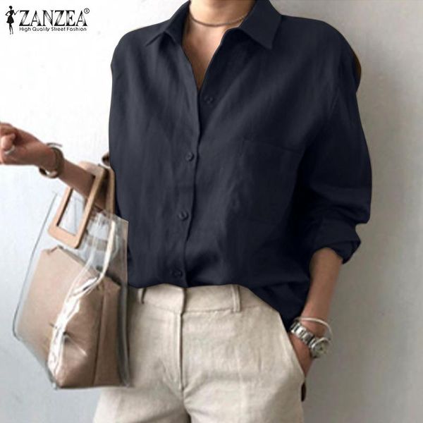 t-shirt stylish solid shirts women spring blouse zanzea 2023 casual long sleeve blusas female lapel tunic oversized button chemise, White
t-shirt stylish solid shirts women spring blouse zanzea 2023 casual long sleeve blusas female lapel tunic oversized button chemise, White
