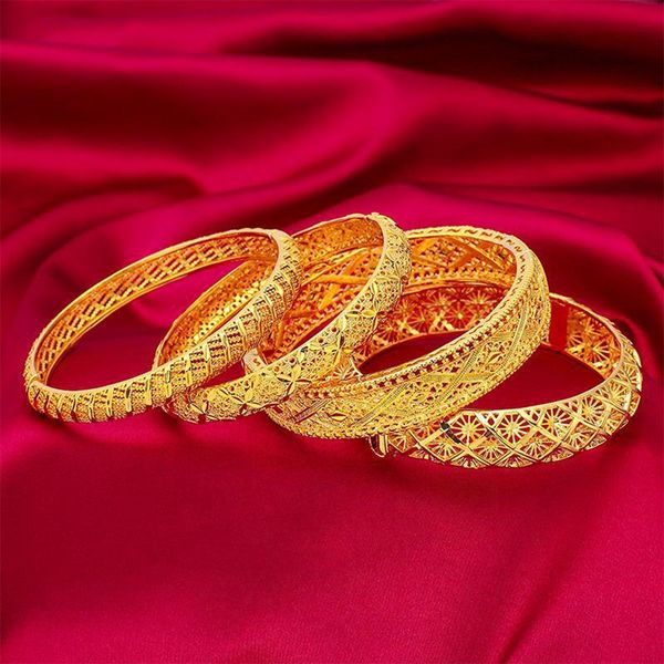 women bangle bracelet wedding bridal classic luxury jewelry real 18k gold color solid lady jewelry gift, Black
women bangle bracelet wedding bridal classic luxury jewelry real 18k gold color solid lady jewelry gift, Black