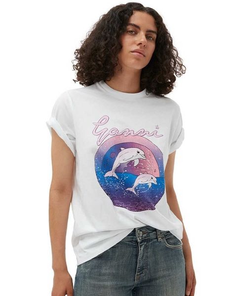 23ss gan women designer t shirt new summer cotton letter print round neck pullover casual short sleeve fashion, White
23ss gan women designer t shirt new summer cotton letter print round neck pullover casual short sleeve fashion, White