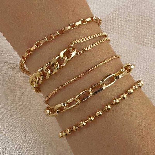 ins style match sets chains 5 piece set womens chain bracelet snake round beads, Black
ins style match sets chains 5 piece set womens chain bracelet snake round beads, Black