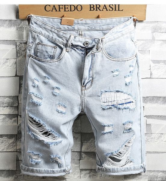 men's shorts summer men holes denim shorts light blue short jeans good quality men knee length jeans shorts large size straight jeans 2, White;black
men's shorts summer men holes denim shorts light blue short jeans good quality men knee length jeans shorts large size straight jeans 2, White;black