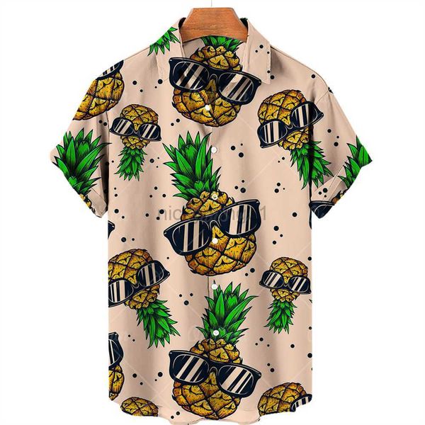 men's casual shirts hawaiian fruit print short sleeves pineapple pattern fashion clothing summer loose shirt y23, White;black
men's casual shirts hawaiian fruit print short sleeves pineapple pattern fashion clothing summer loose shirt y23, White;black