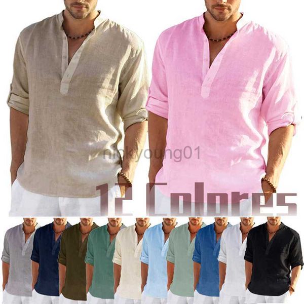 men's casual shirts new linen long sleeve t- solid color loose cotton y23, White;black
men's casual shirts new linen long sleeve t- solid color loose cotton y23, White;black