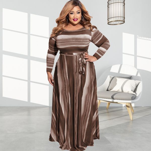 plus size dresses size women 5xl striped print elegant autumn lady bandage belt party gown female luxury designer clothes 230509, Black
plus size dresses size women 5xl striped print elegant autumn lady bandage belt party gown female luxury designer clothes 230509, Black