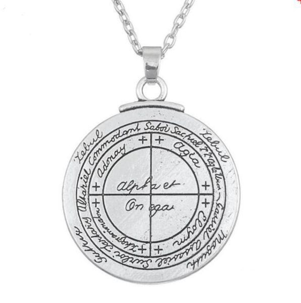 double sided talisman for good luck of solomon pentacle seal pendant necklace jewelry wicca amulet for men1710107, Silver
double sided talisman for good luck of solomon pentacle seal pendant necklace jewelry wicca amulet for men1710107, Silver