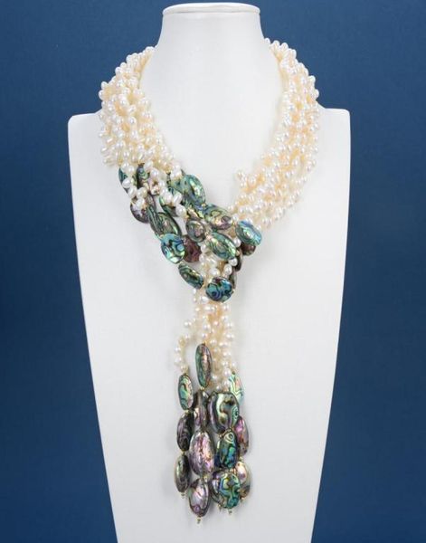 guaiguai jewelry 3 strands natural white pearl green abalone shell necklace handmade for women3591000, Silver
guaiguai jewelry 3 strands natural white pearl green abalone shell necklace handmade for women3591000, Silver