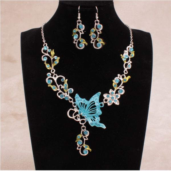 european american simple butterfly bride water drill drop earrings & necklace set 2-piece wedding jewelry fashion classic exquisite jewelry, Silver
european american simple butterfly bride water drill drop earrings & necklace set 2-piece wedding jewelry fashion classic exquisite jewelry, Silver