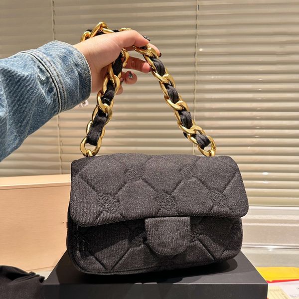 womens designer denim embroidery tick chain bags classic mini flap quilted blue black purse gold metal hardware matelasse underarm handbags
womens designer denim embroidery tick chain bags classic mini flap quilted blue black purse gold metal hardware matelasse underarm handbags