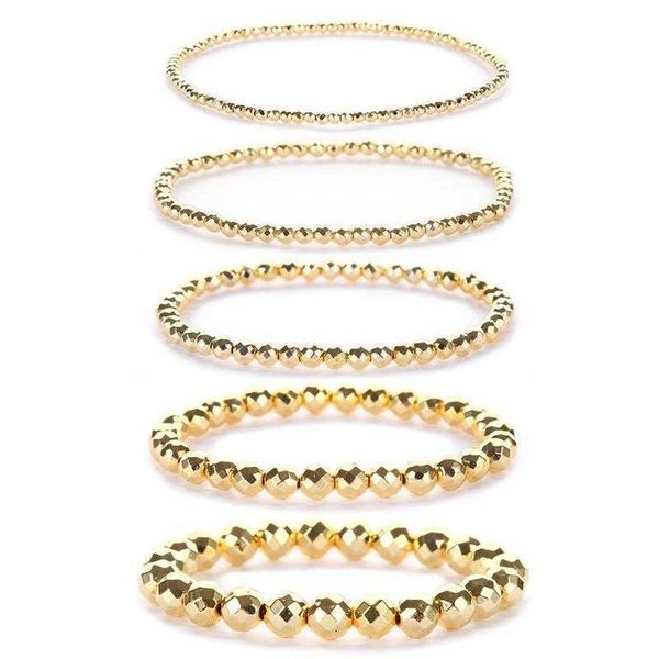 womens bracelet strand fashionable simple beaded cut haematite gold plated stretch, Black
womens bracelet strand fashionable simple beaded cut haematite gold plated stretch, Black