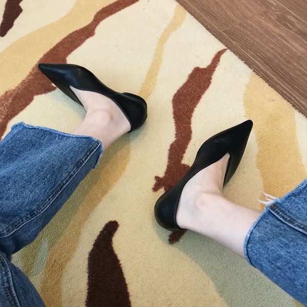 dress shoes cootelili fashion flats shoes women flats non-slip flats casual pointed toe slip on flat heel loafers size 35-39 230509, Black