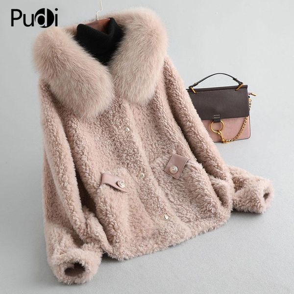 fur pudi women winter real wool fur coat jacket female girl sheep shearing coats lady fox fur collar hooded jacket overcoats a19073, Black
fur pudi women winter real wool fur coat jacket female girl sheep shearing coats lady fox fur collar hooded jacket overcoats a19073, Black