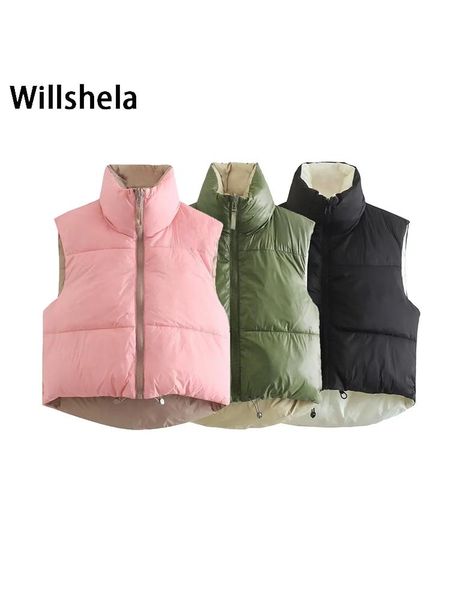 leather willshela women reversible gilet jacket sleeveless puff vest high collar fashion casual streetwear woman waistcoat veste, Black
leather willshela women reversible gilet jacket sleeveless puff vest high collar fashion casual streetwear woman waistcoat veste, Black