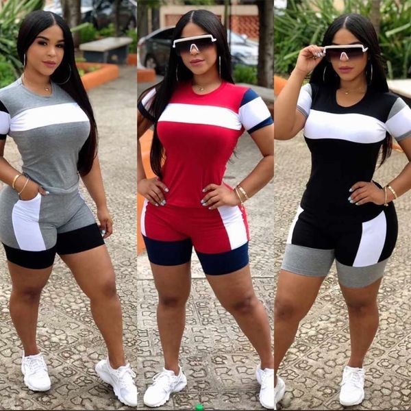 two piece dres summer short sleeve patchwork sweatsuit women's tee and shorts matching colorblock jogger tracksuit fitness outfit 2305, White
two piece dres summer short sleeve patchwork sweatsuit women's tee and shorts matching colorblock jogger tracksuit fitness outfit 2305, White