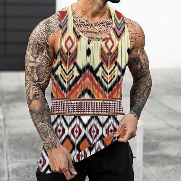 men' tank male gym vest vintage western geometric print ethnic shirt men fitness clothing bodybuilding 230509, White;black
men' tank male gym vest vintage western geometric print ethnic shirt men fitness clothing bodybuilding 230509, White;black