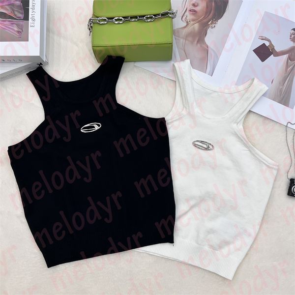 fashion designer hollow tank summer women knitted vest metal letter tight crop top, White
fashion designer hollow tank summer women knitted vest metal letter tight crop top, White