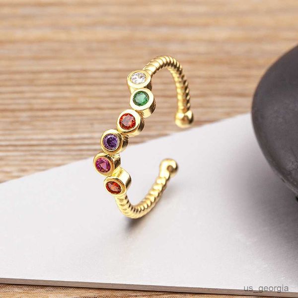 band rings nidin exquisite simple design rainbow shiny round zircon opening adjustable ring women fashion party wedding jewelry party gift, Silver
band rings nidin exquisite simple design rainbow shiny round zircon opening adjustable ring women fashion party wedding jewelry party gift, Silver