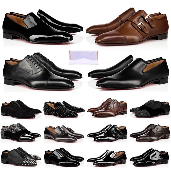 design mens loafers shoes bottoms black suede patent leather rivets slip on loafer luxury dress men wedding shoe for business party38-47
design mens loafers shoes bottoms black suede patent leather rivets slip on loafer luxury dress men wedding shoe for business party38-47