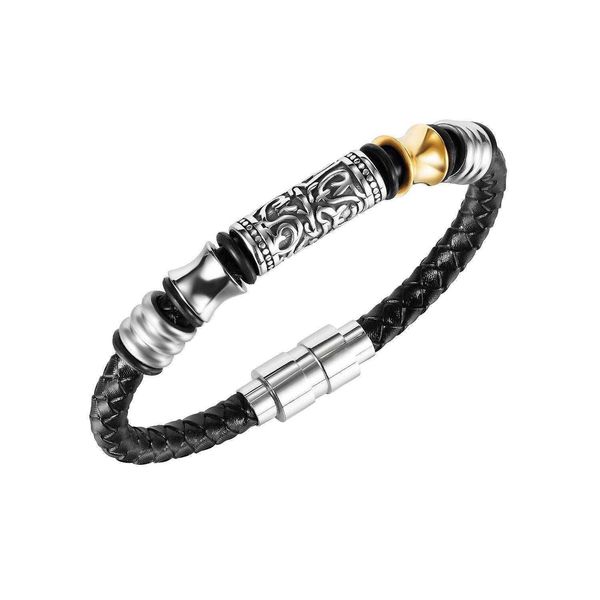 accessories national fashion vintage mens leather bracelet wholesale personality woven titanium steel ornament, Golden;silver
accessories national fashion vintage mens leather bracelet wholesale personality woven titanium steel ornament, Golden;silver