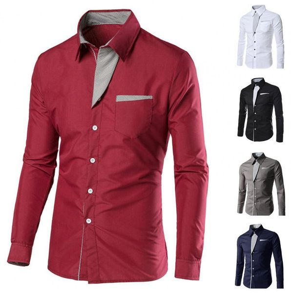 men's dress shirts stylish men color block soft autumn winter turndown collar contrast shirt for office male clothing business streetwe, White;black
men's dress shirts stylish men color block soft autumn winter turndown collar contrast shirt for office male clothing business streetwe, White;black