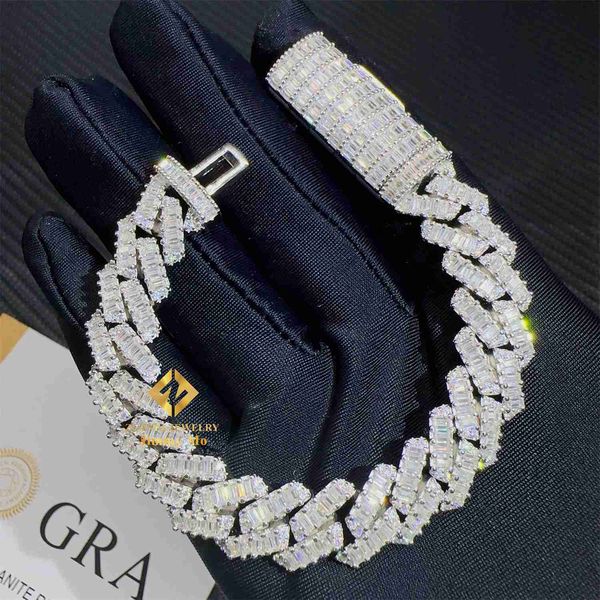 12mm 925 solid silver iced out hip hop fire shining jewelry vvs baguette moissanite cubanlink chain miami bracelet
12mm 925 solid silver iced out hip hop fire shining jewelry vvs baguette moissanite cubanlink chain miami bracelet